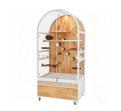 High-End Wooden Landscape Parrot Cage